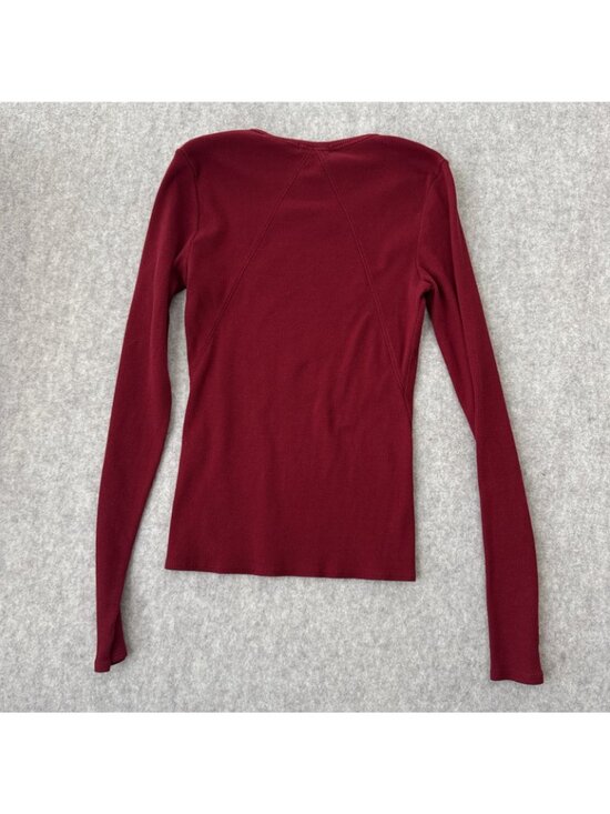 Rag and Bone Long Sleeve Top Womens Medium Pima Cotton Ribbed Knit Crewneck - Picture 7 of 9